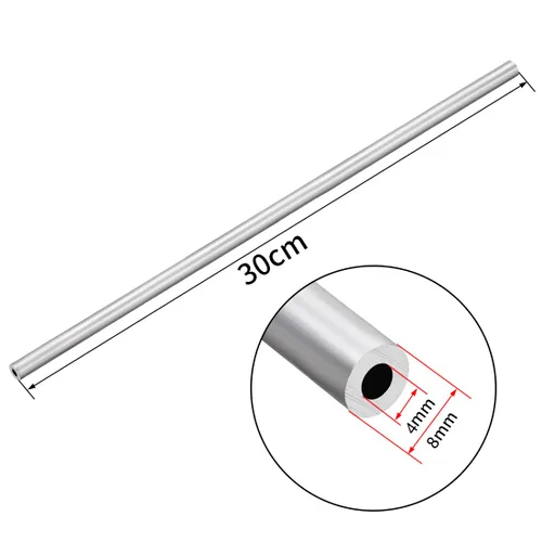 Miniatura 2 de uxcell 4 unids 6063 tubo recto redondo de aluminio sin costura 1 pies longitud 0.156 pulgadas ID 0.312 pulgadas OD