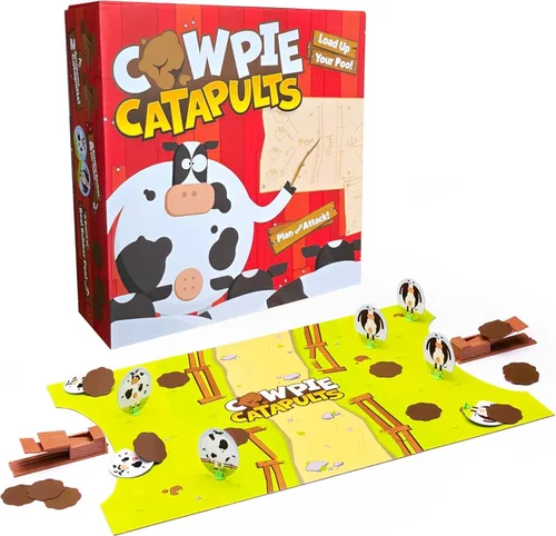 Catapultas de vaquero: el mejor regalo para niños, divertido juego de mesa familiar para niños y adultos, lanza caca para derribar vacas, fácil de