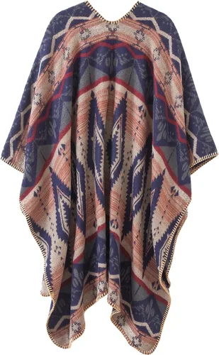 Miniatura 78 de Urban CoCo Poncho de colores para mujer, chal con frente abierto, color en bloques