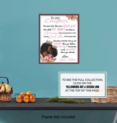 Miniatura 7 de Arte de pared de niña afroamericana - Arte negro - Decoración para dormitorio de niñas - Regalos para hijas - Habitación para niñas pequeñas