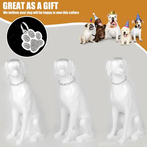 Miniatura 5 de Collar de cadena para perro, collar de acero inoxidable resistente de 0.394 pulgadas con eslabones cubanos, cadena de metal para perro con hebilla a