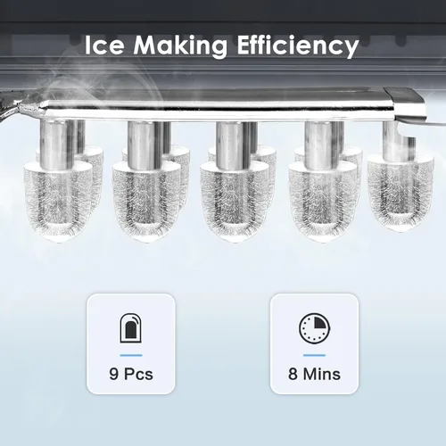 Miniatura 2 de Xbeauty Máquina de hielo para encimera, máquina de hielo portátil con autolimpieza, 26 libras/24 horas, 9 cubitos de hielo/8 minutos, cuchara