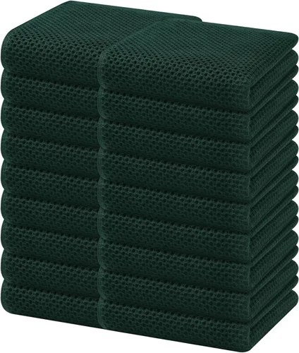 Miniatura 19 de Homaxy Paños de cocina de 100% algodón con tejido de gofre, ultra suaves, absorbentes, de secado rápido, 12 x 12 pulgadas, paquete de 6, amarillo