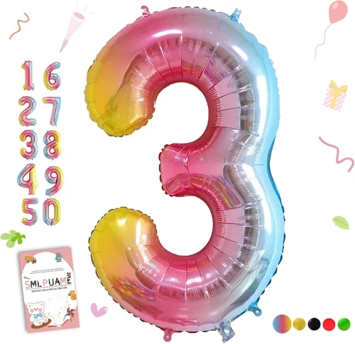 Miniatura 30 de Globos de números de 40 pulgadas del 0 al 9 dorados grandes del número 0, globos digitales para suministros de decoración de celebración de fiesta