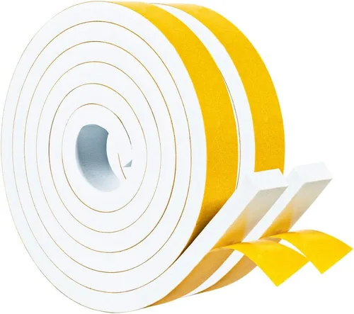 Miniatura 14 de Yotache Burlete fino blanco de 1/2 pulgadas x 1/16, cinta de sellado de junta de espuma para ventana, jamba de puerta corredera, altavoz, tablero