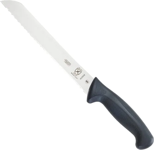 Miniatura 5 de Mercer Culinary M23880 Millennia Black Handle - Cuchillo para pan con mango negro, borde ondulado curvo de 10 pulgadas