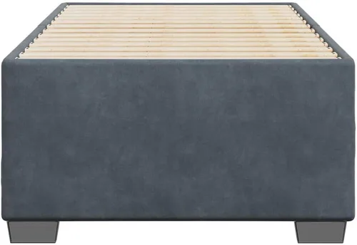 Miniatura 5 de Marco de cama con plataforma individual XL, tapizado en terciopelo gris oscuro, madera contrachapada moderna y estable y construcción de madera