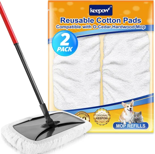 Miniatura 9 de KEEPOW Almohadillas reutilizables para trapeador compatibles con mopa de microfibra O Cedar Hardwood Floor'N More, cabezales de repuesto para uso