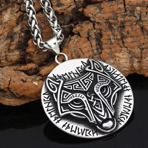 Miniatura 3 de GuoShuang Noridc - Collar vikingo de acero inoxidable para hombre, con bolsa de regalo de Valknut