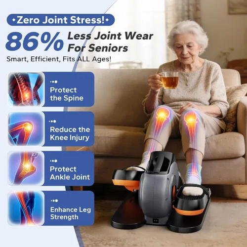 Miniatura 4 de Under Desk Elliptical Machine, Ellipse Leg Exerciser As Seen On Tv While Sitting for Seniors, Pedal Exerciser with 15 Level Adjustable Resistance &