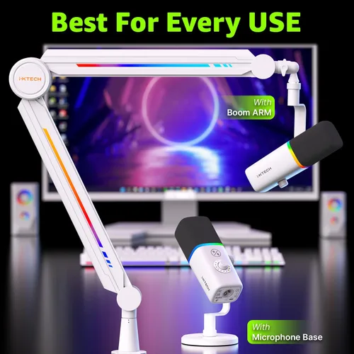 Miniatura 7 de IXTECH Micrófono USB Gaming para PC, micrófono condensador con cancelación de ruido para podcasts y transmisión de video con soporte para trípode