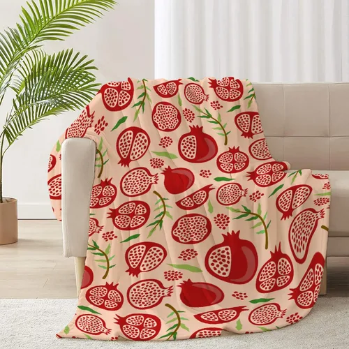 Miniatura 8 de Manta de granada para regalo, manta de franela suave con impresión artística para sofá, cama, silla, práctica portátil, universal, XS de 30 x 40