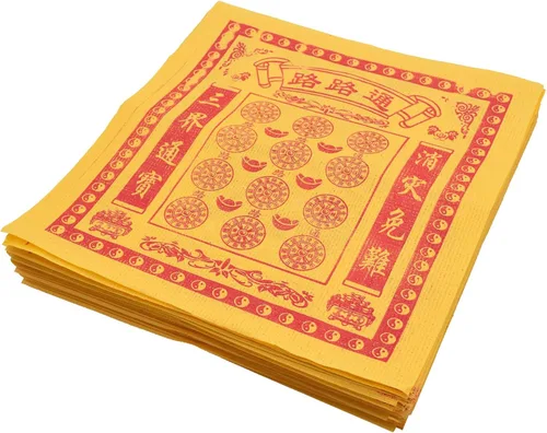 Miniatura 6 de Papel chino Joss Money-Ancestor Money-Yellow Burning Inciense Paper Money Hell Money Good Luck, ofrendas adoran a los antepasados y ayudan a