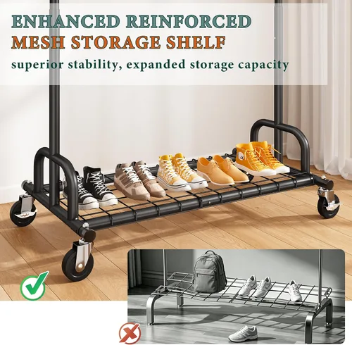 Miniatura 3 de Raybee Perchero resistente para ropa, estantes para ropa para colgar ropa pesada 200+, perchero enrollable para ropa con capacidad de carga de 485