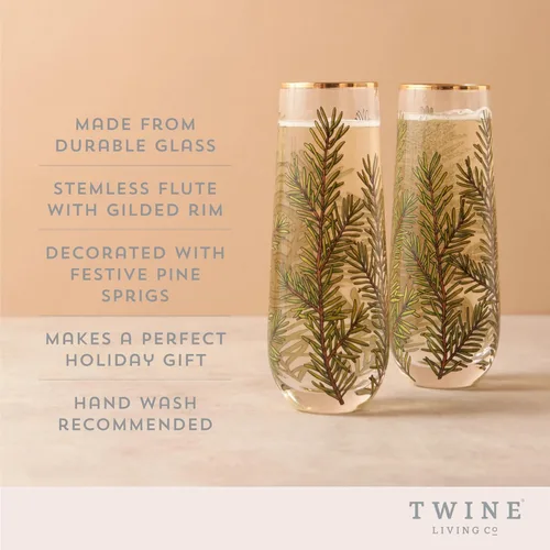 Miniatura 2 de Twine Copas de champán sin tallo con borde dorado, copas de vino espumoso para Prosecco, cócteles espumosos, cócteles sin alcohol, mimosas