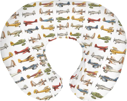 Miniatura 13 de Fundas de almohada de enfermería para niños y niñas, avión, avión, nubes, cielo, para lactancia materna, fundas elásticas suaves para bebés recién