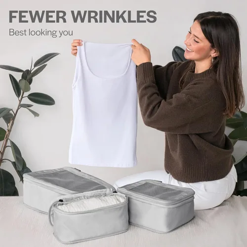 Miniatura 8 de Aerotrunk Cubos de embalaje de compresión para viajes, bolsas organizadoras de equipaje, cubos de embalaje con doble cremallera para maletas