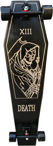 Miniatura 2 de Coffin Death Tarot Monopatín negro Longboard 42x12 Coffin Croozer