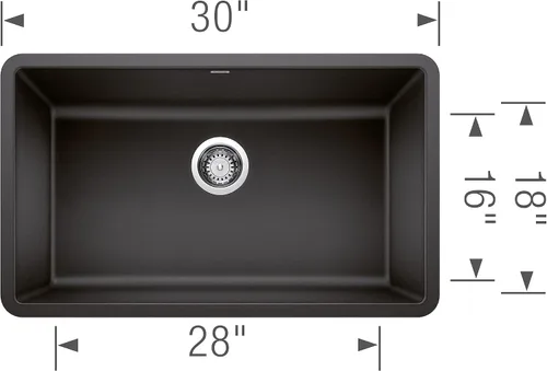 Miniatura 3 de BLANCO 442534 Precis - Fregadero de cocina de cuenco único, antracita de 30