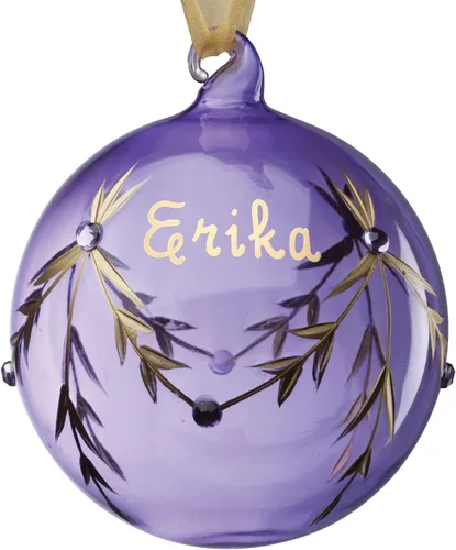 Miniatura 14 de Personalized Planet Adorno de bola de Navidad de piedra natal de cristal con nombre personalizado pintado a mano Abril - Diamante gris