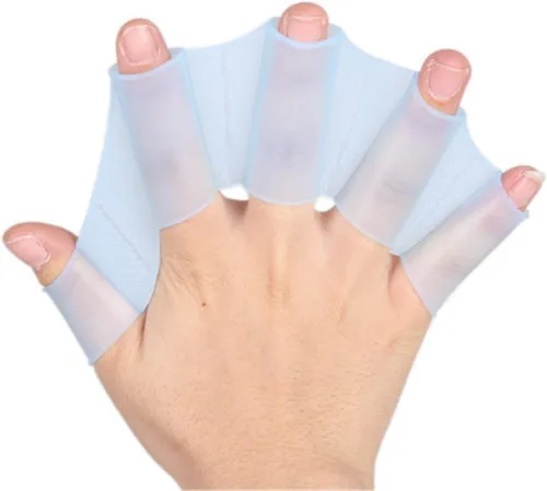 DDN FO - 3 pares de aletas de natación unisex tipo rana, fajas de silicona, aletas de mano, aletas de palma, guantes de palma, remo para deportes