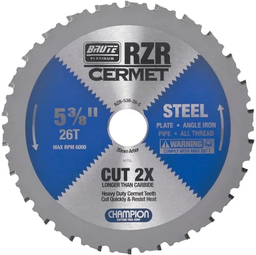 Miniatura 11 de Champion Cutting Tool Corp - Hoja de sierra circular de 5-3/8 pulgadas, 50T (RZR-538-50-ST), acero inoxidable