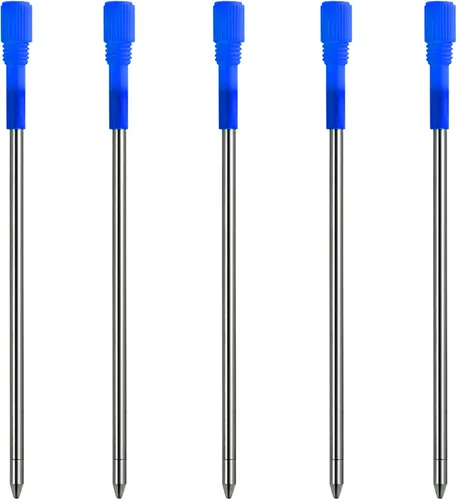 Miniatura 9 de DunBong Recambios de metal para bolígrafo D1, repuesto de bolígrafo, tinta negra, tinta de repuesto de cristal de diamante, 3.2 pulgadas, paquete
