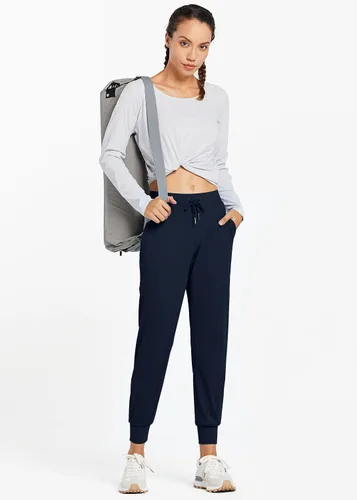Miniatura 4 de Libin Pantalones deportivos para mujer, para atletismo, para correr, para mujeres pequeñas, de tamaño normal o altas, con bolsillos, cónicos