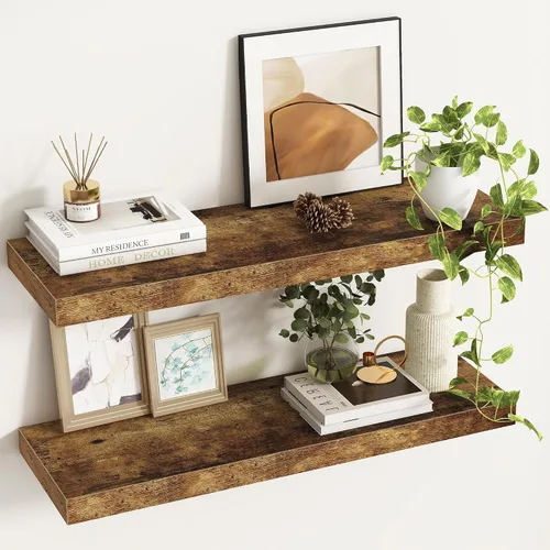 Miniatura 42 de Fun Memories Estantes flotantes – Estante de pared de 9.3 pulgadas de profundidad para decoración y almacenamiento – Estantería de exhibición