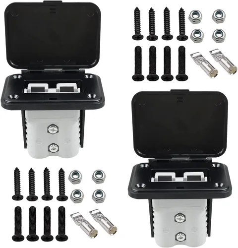 Miniatura 8 de 2 piezas Panel de enchufe, Panel de montaje de enchufe de 50 amperios para conectores de la serie Anderson SB50, Placa de montaje empotrado al ras