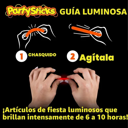 Miniatura 5 de PartySticks Paquete de 200 mini palitos brillantes que brillan en la oscuridad, pequeños, para huevos de Pascua, 5 colores, palos de luz de neón