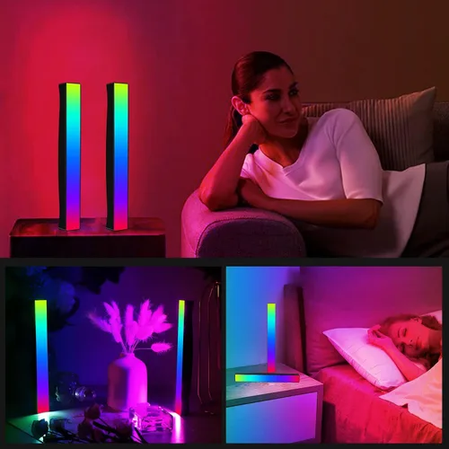 Miniatura 6 de Barra de luz de ritmo alimentada por batería, luces de ritmo de captación de control de sonido RGB, control por aplicación, luces LED de nivel