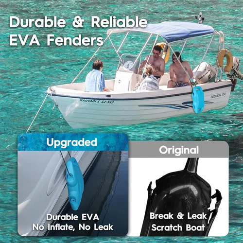 Miniatura 2 de AWEMUFA Defensas de Barco Fáciles de Instalar Parachoques para Atraque Defensa Ideal para Pontón, Lobina, Moto Acuática y Barcos de Pesca Gris