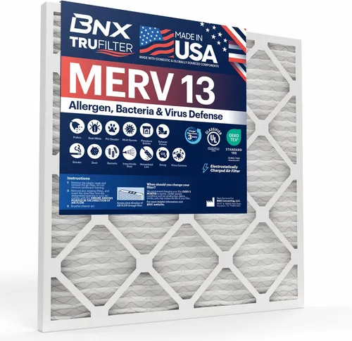 Miniatura 53 de BNX TruFilter - Filtro de aire 10 x 10 x 1 MERV 13, electrostático plisado, para aire acondicionado, HVAC y hornos, para alergias, polen, moho