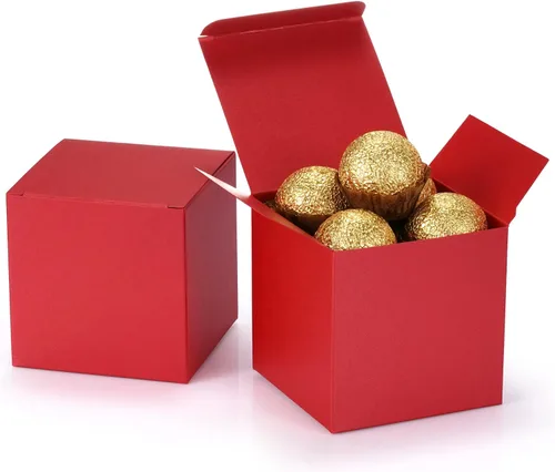 Miniatura 9 de Quotidian Cajas de regalo plegables de papel perlado italiano vintage con purpurina y tapas, de 3 x 3 x 3 pulgadas (7.6 x 3.0 x 3.0 x 3.0 in)