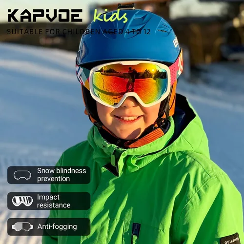 Miniatura 2 de KAPVOE Kids Ski Goggles Boys Girls Snowboard Glasses Snow Sports for Children Age 4-12, Anti Fog, UV Protection, K723