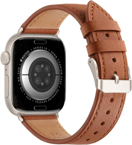 Miniatura 12 de Bestig - Correa compatible para Apple Watch de 38mm, 40mm, correa de repuesto de cuero genuino para iWatch Series 6, SE, 5, 4, 3, 2, 1, Sports &