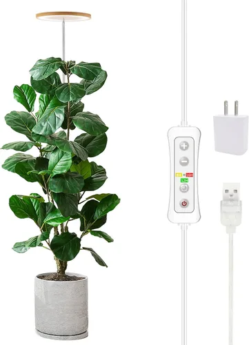 Miniatura 24 de Yadoker - Luz de cultivo LED de espectro completo para plantas de interior, lupa negra, altura ajustable, temporizador automático, bajo voltaje