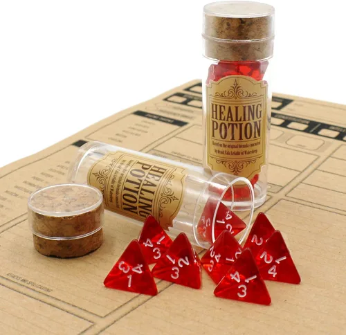 Miniatura 3 de Botella de dados de poción curativa D4 - Accesorio para juegos de rol D&D