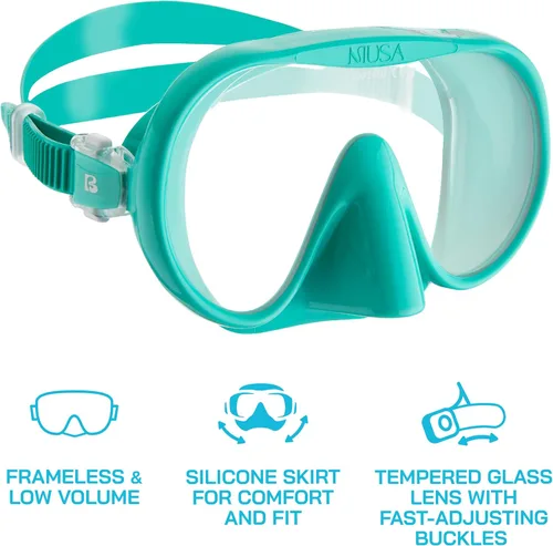 Miniatura 3 de Cressi Máscara de buceo sin marco para adultos - Lente mono de visión ancha - bajo volumen interno - Silicona suave pura - Musa: diseñado en Italia