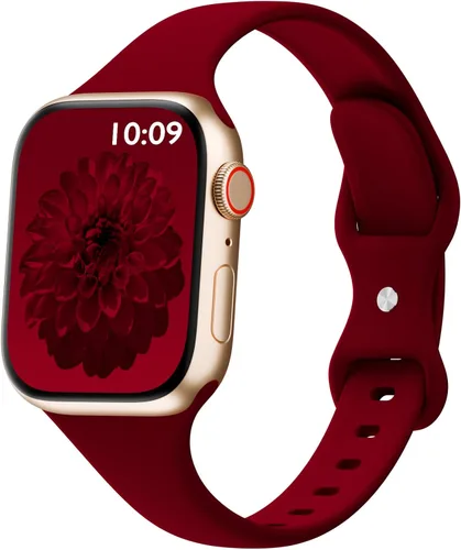 Miniatura 37 de Bandas delgadas de silicona deportivas compatibles con Apple Watch de 38mm 42mm 40mm 44mm 41mm 45mm 46mm 49mm, correa de repuesto delgada y estrecha