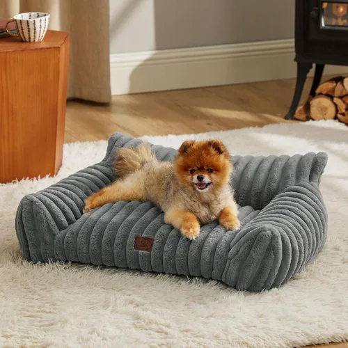 Miniatura 26 de Bedsure ComfyFleece Lindo sofá para gatos para mascotas, camas esponjosas para gatos con forro polar de pana suave de alta calidad, camas esponjosas
