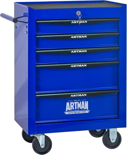 Miniatura 36 de Carro de herramientas con 7 cajones con ruedas, cofre de almacenamiento de herramientas con ruedas multifuncional, organizador de cajones con ruedas