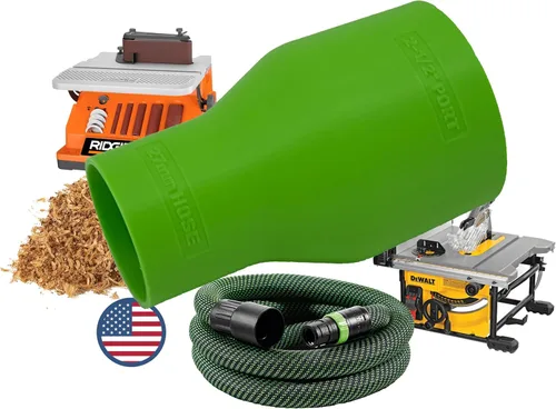 Miniatura 8 de Adaptador de manguera de 1.063 in para puertos de recolección de polvo de 2-1/2 pulgadas, compatible con mangueras Festool D27/32 (1.063 in) y Bosch