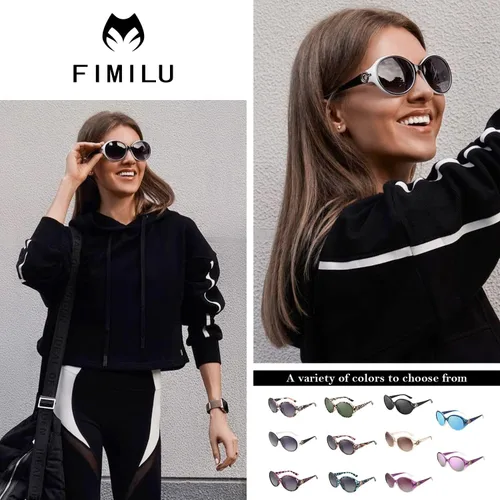 Miniatura 3 de FIMILU Lentes de sol polarizados para mujer, lentes de sol vintage, de gran tamaño, con protección UV400