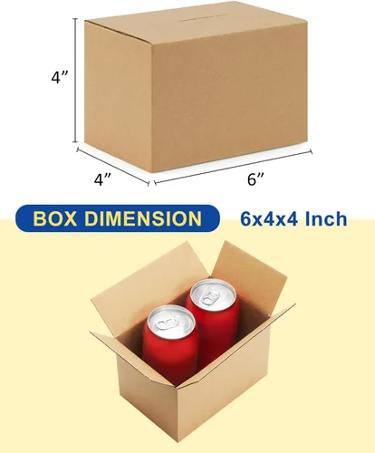 Miniatura 2 de Paquete de 40 cajas de envío pequeñas de 6x4x4, cajas de cartón corrugado para embalaje para pequeñas empresas, cajas marrón para envíos por correo