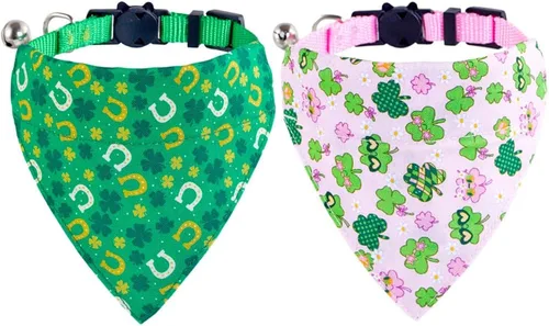 Miniatura 27 de Collares de gato KZHAREEN para Pascua, separables con bandana y campana, collar ajustable para gatito, perrito pequeño, niñas y niños Pascua-2