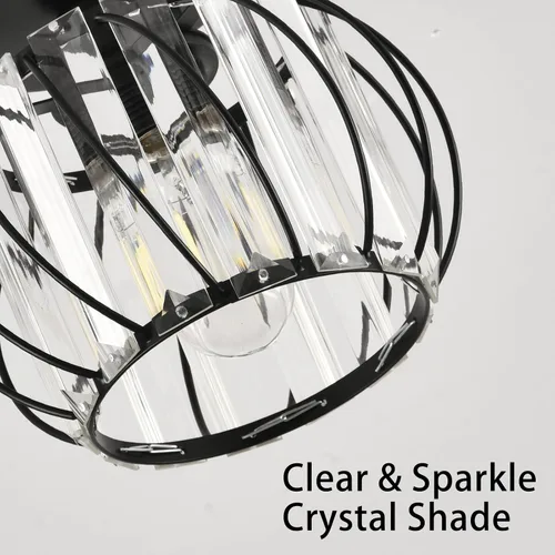 Miniatura 2 de Lámpara de Techo de Cristal - Araña de Cristal Negro para Cocina, Pasillo, Entrada, Balcón, Comedor, Sala de Estar, Bar, Casa de Campo