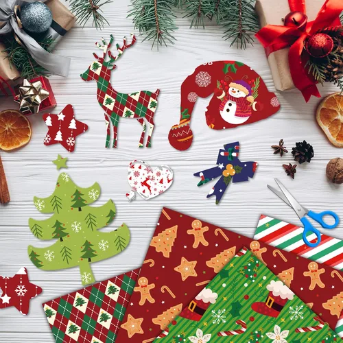 Miniatura 6 de Konsait 24 hojas de papel de álbum de recortes de Navidad de 12 x 12 pulgadas, papel de doble cara para hacer tarjetas, manualidades, envoltura