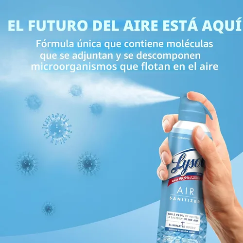 Miniatura 6 de Lysol Air - Desinfectante en aerosol con eliminador de olores para el hogar y la oficina, aerosol desinfectante, alternativa a ambientador, aroma a